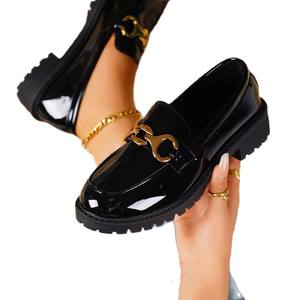 Chaussures plates décontractées britanniques en cuir style rétro français pour femmes grandes tailles, nouvelle collection 2026 - Product Image 6