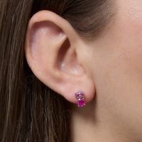 Boucles d'oreilles Gemnel High Volume Pink Power, style chic et luxueux, pour les sorties et les soirées, pour femmes