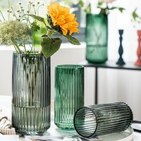 Vase en verre moderne très vendu, ensemble de vases cylindriques, vase de table, décoration simple pour le salon