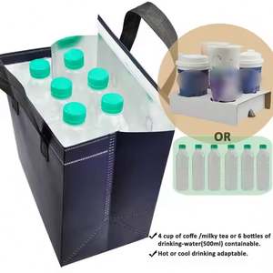 Sac de livraison isotherme personnalisé pour café et aliments, en aluminium, jetable, auto-adhésif, portable, noir, pour plats à emporter - Product Image 5