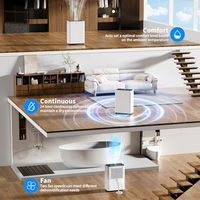 Cosmart Air 12L/jour déshumidificateur d'air 24H minuterie dégivrage automatique Drainage continu contrôle de l'humidité pour les grandes chambres