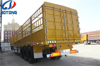 Semi-remorque à 3 essieux, 60 tonnes, avec structure de cage et barrière de protection