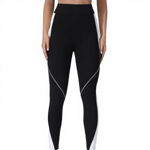 Pantalones de Yoga con Bloques de Color y Estampado de Leopardo para Mujer, Estilo Europeo, Cintura Alta, Control de Abdomen, Efecto Push-Up, Transpirables, para Fitness al Aire Libre - Product Image 2