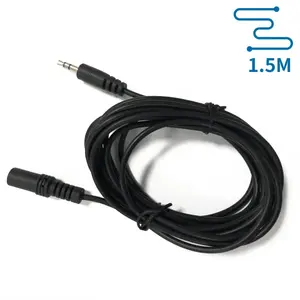 Cable de audio de 3,5 mm macho a hembra, 1,5 m, negro, ideal para conectar dispositivos de audio y auriculares. - Product Image 3