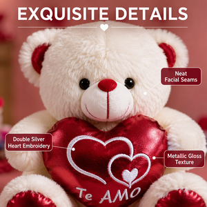 <span class=keywords><strong>Orsacchiotto</strong></span> Teddy Bear Spagnolo 'Te Amo' <span class=keywords><strong>da</strong></span> 30cm con Cuore Rosso Metallizzato, Peluche Morbido, Regalo di San Valentino o Compleanno per la Fidanzata - Product Image 4