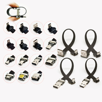 Cable plano de conexión PCB con adaptador micro USB-C FPV de 5 pines, doble ángulo, cobre estañado