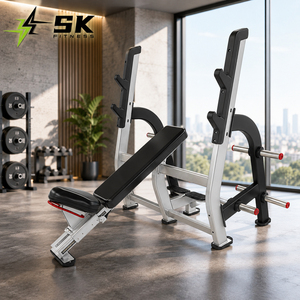 Banco de Pesas Inclinado Estándar de Alta Resistencia SK, Equipo de Gimnasio Comercial <span class=keywords><strong>con</strong></span> Almacenamiento de Discos de Pesas para Proyectos de Clubes Profesionales - Product Image 1