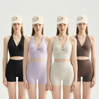 <strong>Women's</strong> <strong>Sets</strong> Halter Twist Front Bra Shorts Two Piece <strong>Set</strong> <strong>Women</strong> Clothing 2 Piece <strong>Set</strong> <strong>Women</strong> <strong>Yoga</strong> Gym Pilates <strong>Sets</strong> <strong>for</strong> <strong>Women</strong>