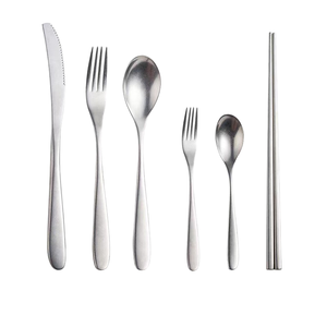 Ensemble de couverts en acier inoxydable 18/10 pour hôtel, classique, écologique, restaurant, argent mat, vintage - Product Image 1