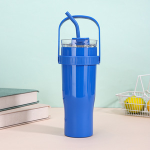 Vaso Térmico para Auto de 40 oz, Gran Capacidad, con Asa y Pajita, Vaso de Acero Inoxidable 304 con Aislamiento al Vacío, Vaso de Regalo, 6-12 <span class=keywords><strong>Horas</strong></span> - Product Image 2