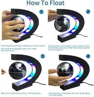 Herramienta de Enseñanza para la Escuela, Globo Terráqueo Magnético Levitante en Forma de C, Globo Terráqueo con Mapa del Mundo para Decoración
