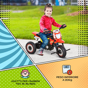 Tricycle pour enfants HOMCOM, style moto à pédales avec lumières et sons, 3 roues larges, 18-36 mois, 71x40x51cm, rouge - Product Image 6