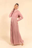 Abaya — vêtements de prière islamique pour femmes, Robe musulmane pour Ramadan, col rond, manches longues, dentelle plissée, Maxi, élégante, dubaï, arabe,
