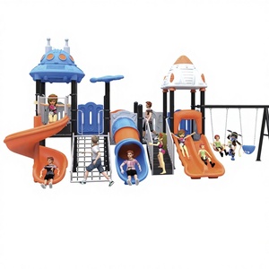 Toboggans en plastique, acier et métal PE pour enfants, équipement de jeu extérieur pour maternelle, grande capacité - Product Image 1