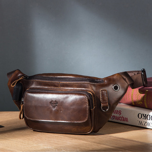 HUMERPAUL <span class=keywords><strong>Riñonera</strong></span> de <span class=keywords><strong>Cuero</strong></span> Genuino para Hombre con Carga USB, Bolsos de Hombro y Pecho Hechos a Mano, <span class=keywords><strong>Riñonera</strong></span> Multifuncional - Product Image 1