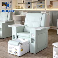 Fauteuil de pédicure et massage MOOLIN de luxe moderne, en promotion, avec spa pour les pieds, réglage électrique, couleur et vibrations, idéal pour salon de manucure et pédicure (OEM)