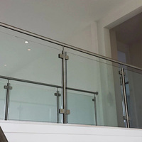 EKOO Support de fixation moderne pour balustrade, en acier inoxydable, pour garde-corps en verre, pour balcon extérieur, terrasse, véranda