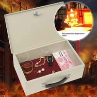 Feuerfester Safe für Zuhause und Büro Tragbarer Metall-Tresor mit Schlüsselschloss - Feuerbeständige Aufbewahrung für Dokumente, Auto, Zuhause und Unterwegs