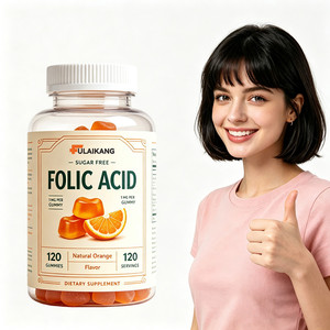 Gummies d'acide folique en marque blanche OEM 1 mg sans sucre pour le soutien nutritionnel prénatal et quotidien, végétaliennes, 120 unités - Product Image 1