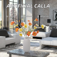 MW01421 Fleur artificielle réaliste en EVA, lys calla à tige unique, pour la maison, Thanksgiving, la remise des diplômes, les arrangements de mariage