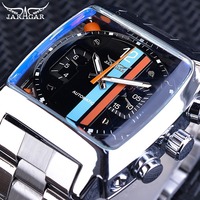 Montre mécanique automatique Jaragar Square, logo personnalisé disponible, montre-bracelet élégante pour homme, mode de niche