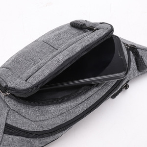 <b>Men's</b> Waist Bag Canvas Sport Running Fanny Pack Gray Waterproof Everyday Use - Product Image 3