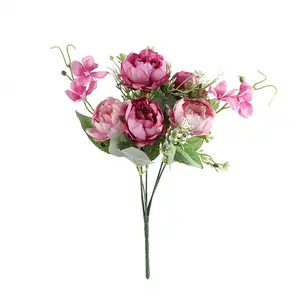 SEASON Factory Wholesale Price Artificial Peony Bouquet Silk Peony Wedding Decorative Bouquet