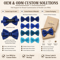 Nœuds papillon en polyester de la série bleue haut de gamme, couleur unie classique, accessoires pour banquets d'affaires, vente en gros