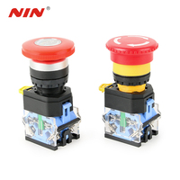Interrupteur à Levier NIN 22mm Personnalisé à Réinitialisation Automatique, Bouton Poussoir Momentané Vert 1NO 1NC 2.5A, Étanche IP65, Contrôle Industriel en Plastique