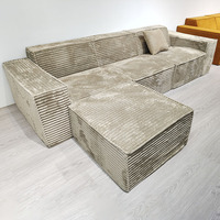 Canapé modulaire compressé en forme de L, ottoman et coussin assortis, gain de place, rembourré, personnalisable, idéal pour le bureau, scellé sous vide