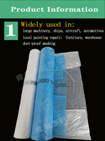 Rouleau de film de masquage de peinture d'atelier de carrosserie de bâche en plastique de couverture de voiture de HDPE pour la finition peinture de jet automobile