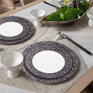 Charger Plates Wedding Decoration <b>Black</b> Decorative Dishes Ceramic Factory with Coffee Cup Saucer Luxury Dinnerware <b>Set</b> - Product Image 4