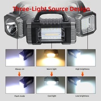 Linterna LED COB Solar ABS Portátil para Camping, Resistente al Agua IP55, Carga USB-C, Alcance de Haz de 200-300M, Modo SOS, para Exteriores
