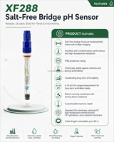 Sensor pH Jembatan Bebas Garam Suhu Tinggi 130C XF288 Elektroda Anti-penyumbatan untuk Pemantauan Klor-Alkali dan Sulfida