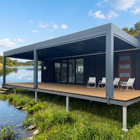Pergola extérieure 3x3 3x4 4x4 6x4M en aluminium avec commande à distance, pergola motorisée à lames orientables en aluminium