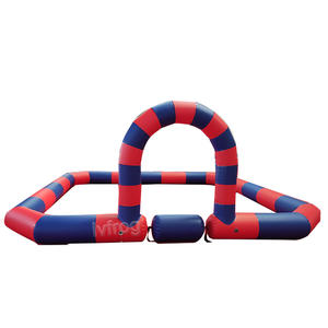 Коммерческая детская воздушная полоса препятствий надувная беговая дорожка наружная надувная гоночная трасса с бампером автомобиля - Product Image 1
