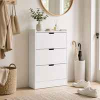 Meuble de rangement pour chaussures d'entrée avec tiroirs rabattables, organisateur moderne pour baskets, ballerines et chaussures de tous les jours