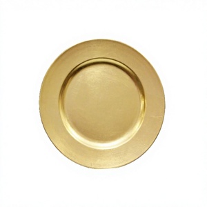 Placa de cargador de Metal plateado con borde de cuentas, forma redonda, vajilla minimalista occidental, cargador de vajilla, para decoración del banquete de boda - Product Image 1