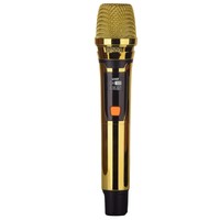 Vente en gros Microphone sans fil rechargeable à texture métallique électrolytique pour la diffusion en direct KTV scène extérieure