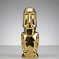 Trophée Moai personnalisé et durable en alliage d'étain gravé pour les réunions annuelles d'entreprise, les cérémonies de récompenses sur le thème du sport et des lettres