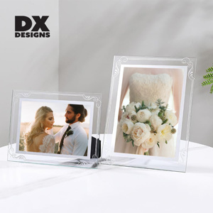 DX thiết kế bạc hình ảnh khung Tinh thể thủy tinh Khung ảnh <span class=keywords><strong>4x6</strong></span> 5x7 6x8 inch A4 kính trong suốt khung ảnh cho Đảng sử dụng - Product Image 5