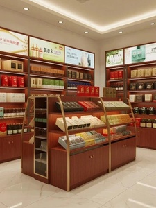 Exhibidor Comercial LED Ecológico de Alta Resistencia para Tabaco, Licores, Vino y Cigarrillos, con Acabado Barnizado y Estantes en Escalera para Tiendas Minoristas - Product Image 2