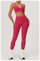 Ensemble de vêtements de sport pour femme, 4 pièces, grande taille, avec soutien-gorge de sport, leggings d'entraînement, shorts cycliste, taille élastique, imperméable et réversible