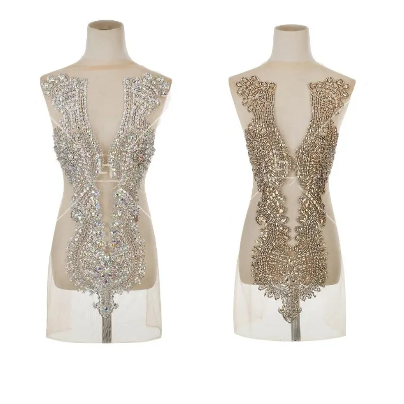 Full Colors Shiny Diamond Fringes Body Handmade Crystal Rhinestone Dress For Clothing Lx-921
