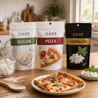 Sachet alimentaire personnalisé JIAHE en PE recyclable avec fermeture éclair pour pizza, sucre, chewing-gum, aliments pour animaux et plus encore