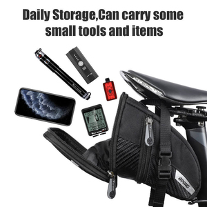Sacoche de selle de vélo de montagne extensible WEST BIKING 1,1 L en PU, imperméable, pour le sport et les voyages - Product Image 5