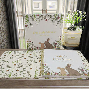 कस्टम मुद्रित सर्पिल बाउंड बेबी सजाना स्क्रैपबुक फोटो एल्बम, लड़के लड़कियों के पेपर कवर के लिए जन्म स्मृति के लिए - Product Image 3