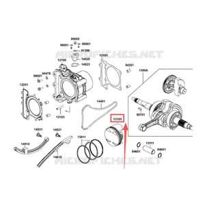 Piston 13101LDG7E00 pour <span class=keywords><strong>Kymco</strong></span> <span class=keywords><strong>MXU</strong></span> <span class=keywords><strong>500</strong></span> XCITING <span class=keywords><strong>500</strong></span> UXV <span class=keywords><strong>500</strong></span> ATV UTV Pièces et accessoires - Product Image 4