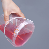 Vente en gros de seaux à boissons en plastique de 32oz Conteneur à fruits jetable 500ml Boîte en plastique PP avec poignée