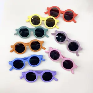 HY Kinder-Sonnenbrille Silikon-Rundrahmen-Kinder-Sonnenbrille Jungen und Mädchen verhindern UV-Polarisierung